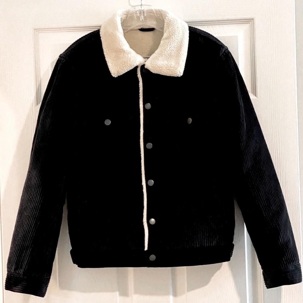 Mango Faux Shearling-lined Corduroy Jacket NWOT